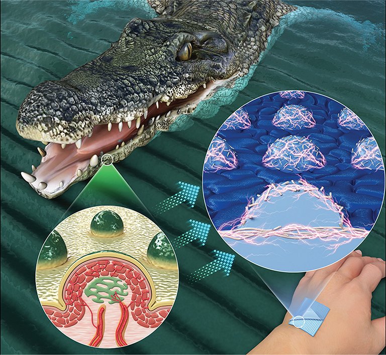 Uma pele eletrnica to sensvel quanto pele de crocodilo