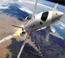 Jato espacial far viagens com turistas espaciais