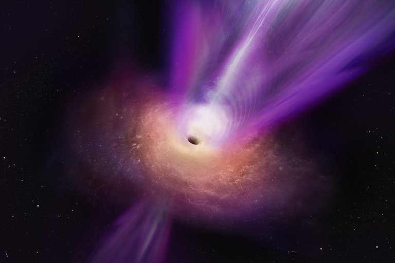 Imagem mostra pela primeira vez buraco negro expelindo jato de matria