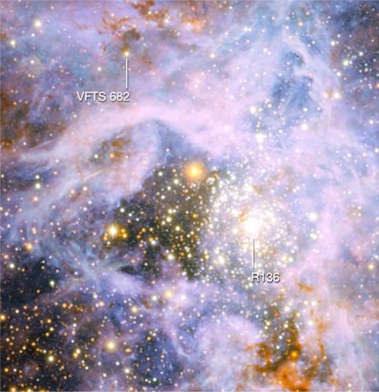 Super estrela solitria  trs milhes de vezes mais brilhante que o Sol