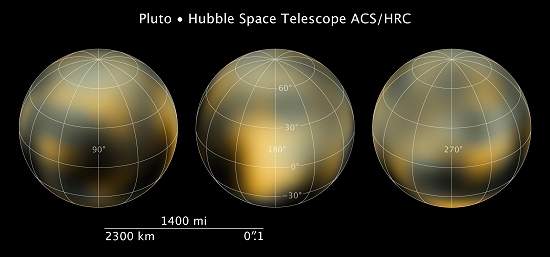 Hubble revela mudana de cores em Pluto
